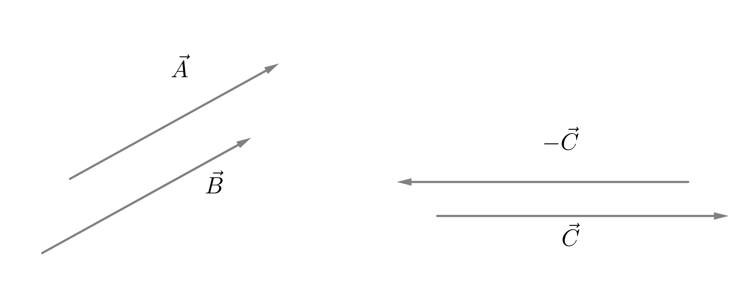 Equal and negative vectors